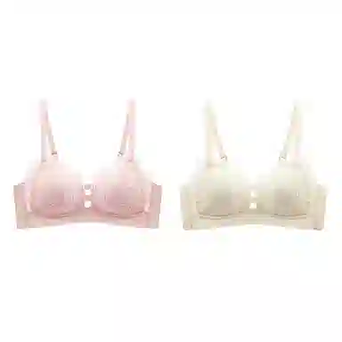 浪莎 薄款透气胸聚拢收副乳防下垂无钢圈蕾丝文胸