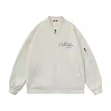 三体 红岸基地系列 美式复古简约基础款纯色字母印花休闲宽松学生多巴胺棒球服防风户外工装机能风飞行员服夹克外套 男女同款