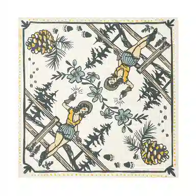 滚烫时光 纯棉牛仔女郎印花美式复古街舞方巾 头巾 男女同款情侣款