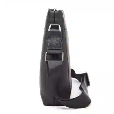 老人头 时尚通勤经典百搭 头层牛皮 单肩包斜跨包日字小方包 男款 黑色