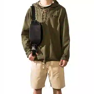 Houbu Classic Leather Sling Bag Black