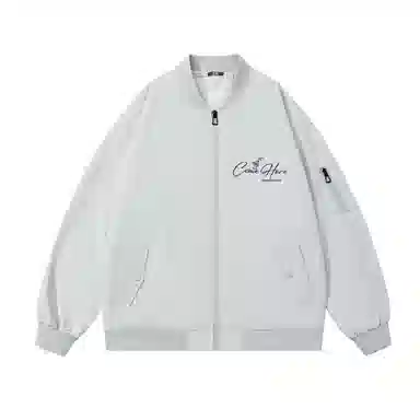 三体 红岸基地系列 美式复古简约基础款纯色字母印花休闲宽松学生多巴胺棒球服防风户外工装机能风飞行员服夹克外套 男女同款