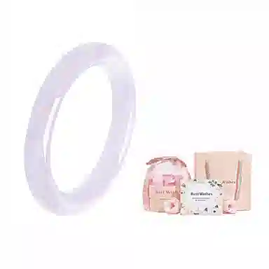 周百福 紫罗兰 新中式淡紫细圆条玉镯荔枝冻紫罗兰芋泥波波色国潮汉服旗袍复古少女镯 玉髓 手镯 女款