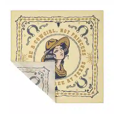 滚烫时光 纯棉牛仔女郎印花美式复古 方巾 头巾 男女同款情侣款