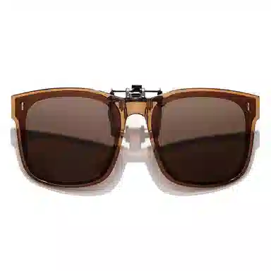 沙乐华 近视镜折叠墨镜夹片可上翻超轻偏光眼睛开车专用防紫外线 方形 太阳眼镜 男女同款情侣款