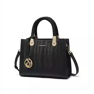 红蜻蜓 高级感气质通勤百搭款 牛皮 手提包斜挎包 女款 蓝色/黑色