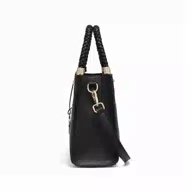 红蜻蜓 高级感气质通勤百搭款 牛皮 手提包斜挎包 女款 蓝色/黑色