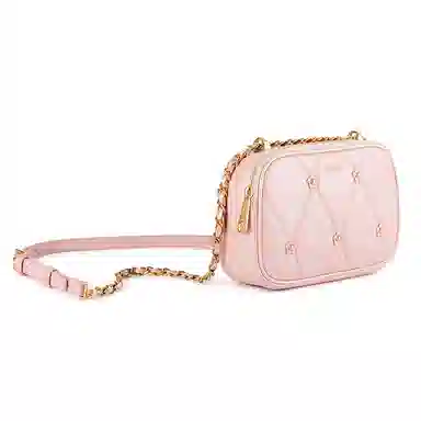 梦特娇 菱格小香风惊鸿 羊皮 法式优雅斜挎包 常规 女款 黑色/冰咖啡/芭蕾粉/冰川蓝/丁香紫/椰奶白