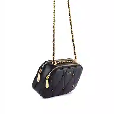 梦特娇 菱格小香风惊鸿 羊皮 法式优雅斜挎包 常规 女款 黑色/冰咖啡/芭蕾粉/冰川蓝/丁香紫/椰奶白