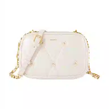 梦特娇 菱格小香风惊鸿 羊皮 法式优雅斜挎包 常规 女款 黑色/冰咖啡/芭蕾粉/冰川蓝/丁香紫/椰奶白