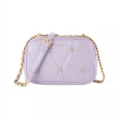 梦特娇 菱格小香风惊鸿 羊皮 法式优雅斜挎包 常规 女款 黑色/冰咖啡/芭蕾粉/冰川蓝/丁香紫/椰奶白