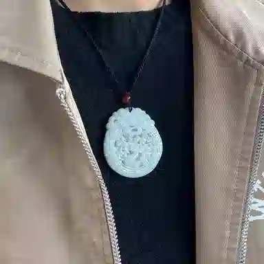 琳琯瑛 新中式古风玉佩气质平安仿古龙牌 豆种 翡翠吊坠 男款
