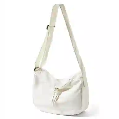 轻骑者 潮流大容量斜挎包女百搭初高中大学生党上课书包男款运动旅行休闲通勤轻便 织物 单肩包 男女同款情侣款 黑色/米白/酒红