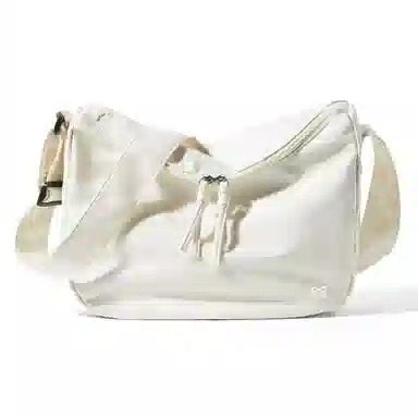 轻骑者 潮流大容量斜挎包女百搭初高中大学生党上课书包男款运动旅行休闲通勤轻便 织物 单肩包 男女同款情侣款 黑色/米白/酒红