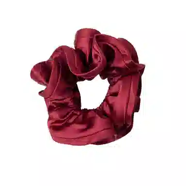 卡铂雅 气质复古 极简高级感 潮流设计韩流发圈 缎布 头绳 女款 红色