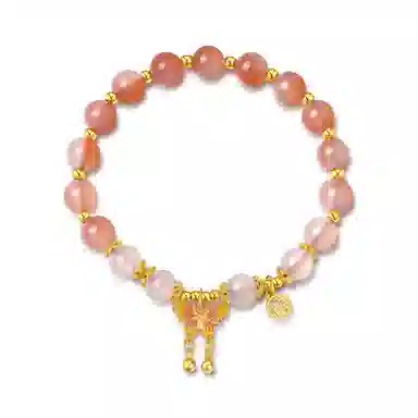 佐卡伊 蝴蝶手串 转运珠手串生日礼物 新中式小众闺蜜 玉髓 玉石手串 女款