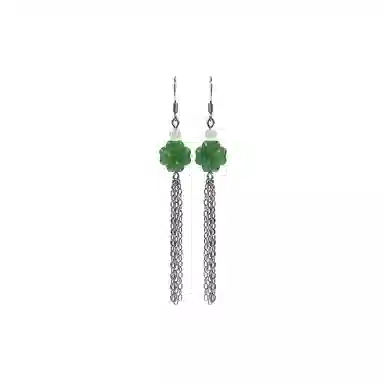 彤彤兔   中式小众国潮风四叶草流苏耳环