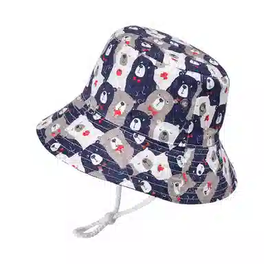 山一丸 卡通可爱户外防晒遮阳 棉 渔夫帽 儿童款