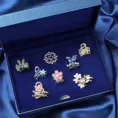 妖娆猫 气质头饰高级感后脑勺高端水钻鲨鱼夹蝴蝶结高端精致小号可爱刘海发饰顶夹 发夹 女款