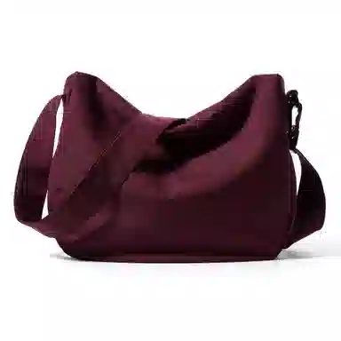 轻骑者 潮流大容量斜挎包女百搭初高中大学生党上课书包男款运动旅行休闲通勤轻便 织物 单肩包 男女同款情侣款 黑色/米白/酒红