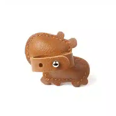 后鸟 卡皮巴拉原创水豚趣味设计可爱手工真皮小众新中式高级感轻奢玩偶玩具汽车吊饰配饰品 羊皮 包包挂件 男女同款情侣款 美拉德