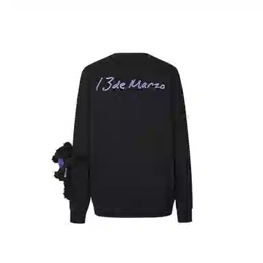 13 DEMARZO x SANRIO Characters Crewneck Sweatshirt Black