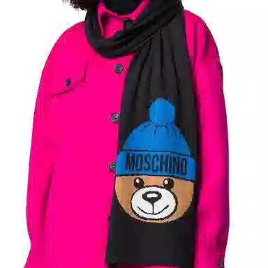 Moschino Teddy Bear Wool Scarf