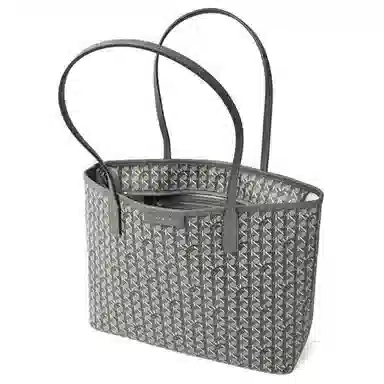 Tory Burch Printed Canvas Tote Small Gray Black