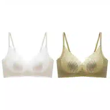 浪莎 兔兔杯纯色收副无痕文胸 女款 豆蔻绿