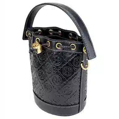 Tory Burch T Monogram Mini Bucket Bag Midnight Blue