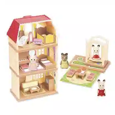 森贝儿家族 迷你房产系列 三层洋房 食玩 盒装