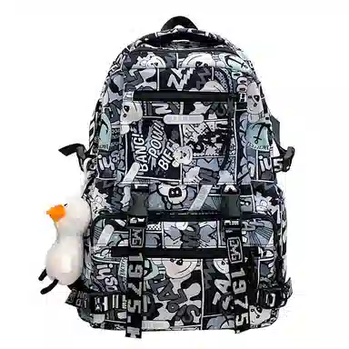 醇龙  尼龙男女通用多色涂鸦双肩包休闲百搭