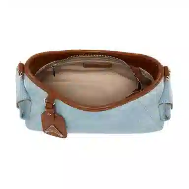 百思图 时尚潮流经典百搭日常出街外出旅行简约大气上班通勤链条设计可调节肩带 光滑 斜挎包 中号 女款 杏配棕/黑色/蓝配棕