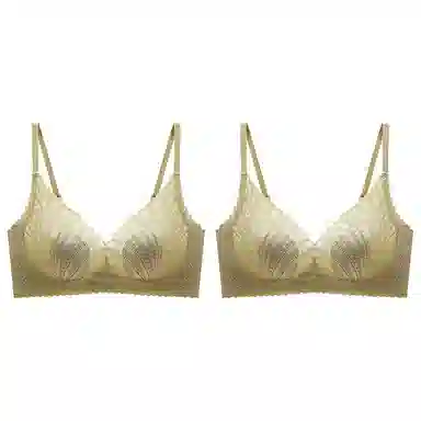 浪莎 兔兔杯纯色收副无痕文胸 女款 豆蔻绿