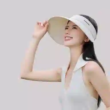 北极绒 遮阳加大帽檐遮脸户外空顶 涤纶 防晒帽 男女同款情侣款