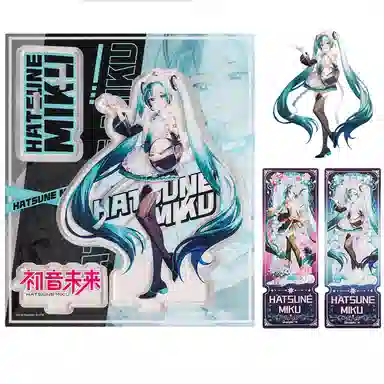 广博 初音未来 二次元周边 咕卡二次元谷子 吃谷 镭射书签 亚克力立牌