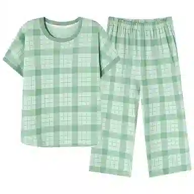 歌倩雅 舒适亲肤柔软透气可外穿睡衣套装 女款 绿色