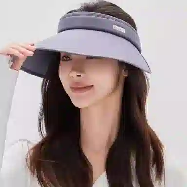 北极绒 遮阳加大帽檐遮脸户外空顶 涤纶 防晒帽 男女同款情侣款