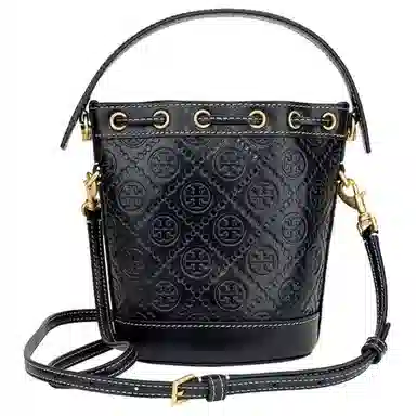 Tory Burch T Monogram Mini Bucket Bag Midnight Blue