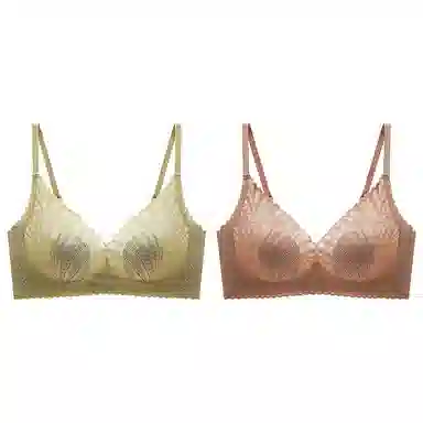 浪莎 兔兔杯纯色收副无痕文胸 女款 豆蔻绿