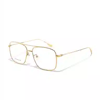 【联系客服可选配镜套餐】 佐川 高端纯钛银丝近视眼镜 时尚复古双梁眼镜 超轻轻奢 可配防蓝光变色 飞行员式 光学镜架 男女同款情侣款