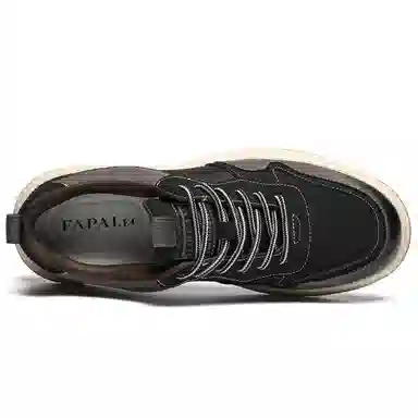 法派 二层牛皮 圆头 系带 轻便 舒适 百搭 减震耐磨 低帮 生活休闲鞋 男款