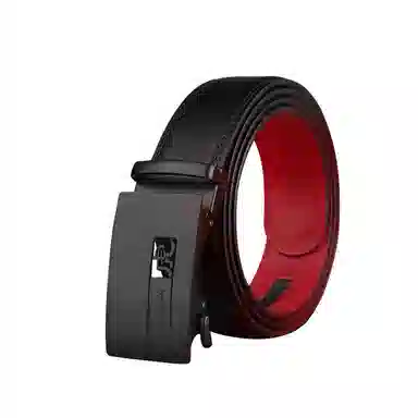 稻草人 自动扣腰带青年百搭时尚简约休闲十二生肖红色 皮带 男款