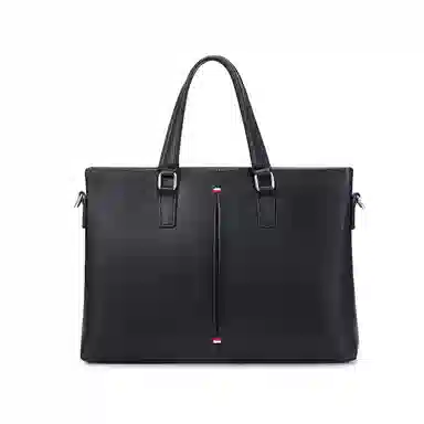 老人头 经典高级感商务纯色大容量真皮 头层牛皮 公文包手提包电脑包 男款 黑色