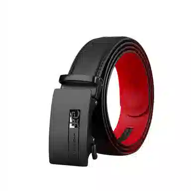 稻草人 自动扣腰带青年百搭时尚简约休闲十二生肖红色 皮带 男款