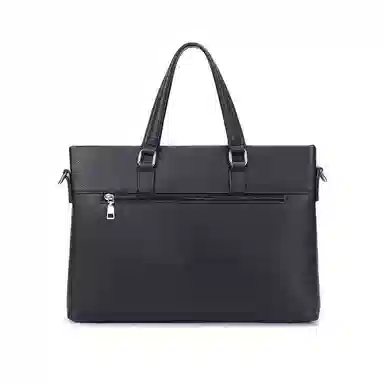 老人头 经典高级感商务纯色大容量真皮 头层牛皮 公文包手提包电脑包 男款 黑色