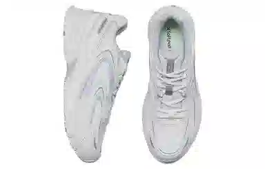 特步 休闲舒适 减震耐磨 低帮 跑步鞋 帆白