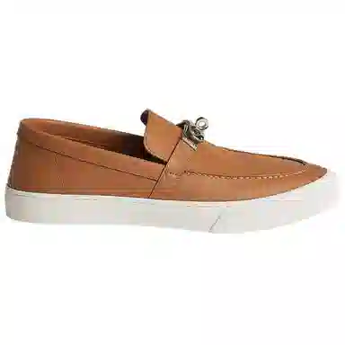 Hermes Low Top Leather Sneakers Brown