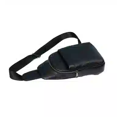 DOSRFINI Black Leather Chest Bag
