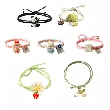 妖娆猫 一周星期头绳发饰套装礼盒可爱卡通皮筋扎头发头饰发绳创意高级感实用儿童礼品女生 发圈 女款